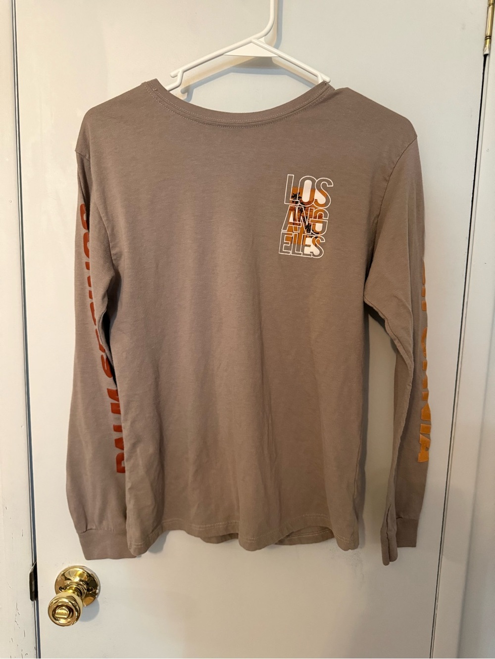 Kids Los Angeles Graphic Long Sleeve Tee - Taupe & Orange